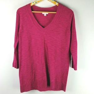 NY & Company Pink Vneck Shirt XL